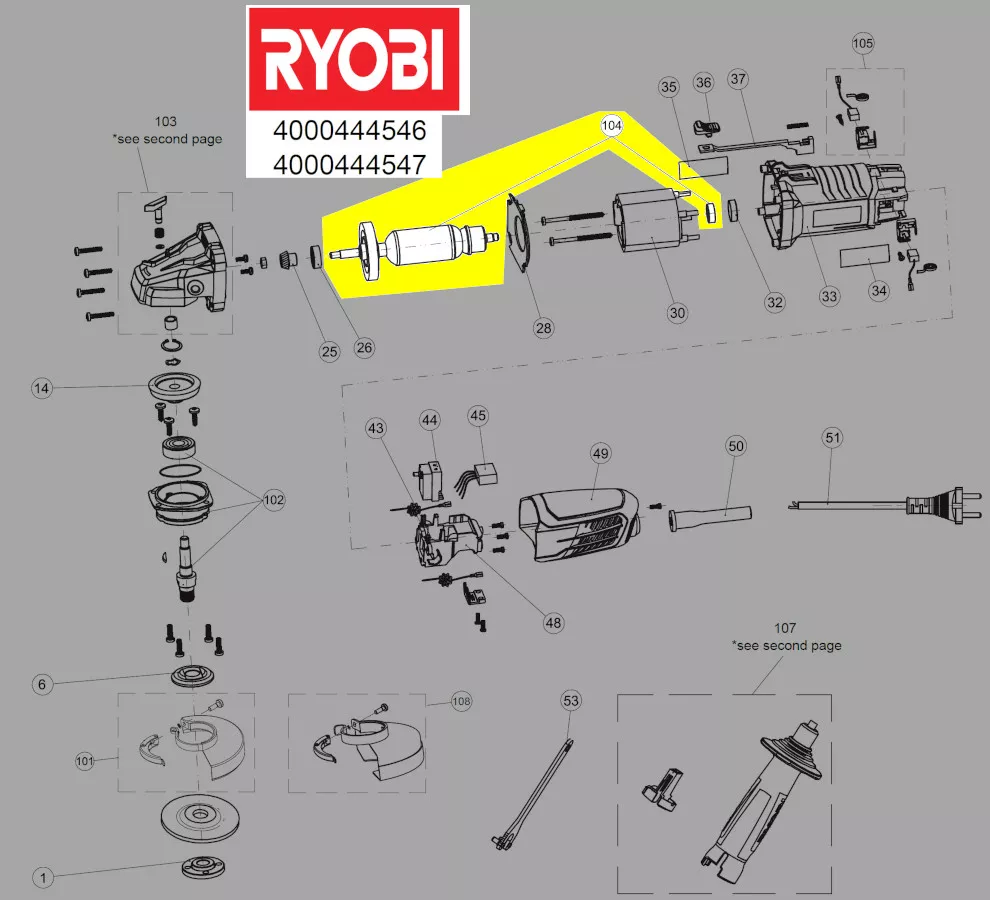 induit / rotor réf. 5131033651 Ryobi